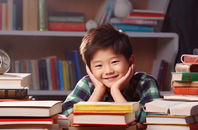 小男孩在家中书房学习劳累后在书桌上手捧脑袋休息清纯可爱照片摄影图,高清,摄影图,摄影图片,图片大全,摄影图免费下载